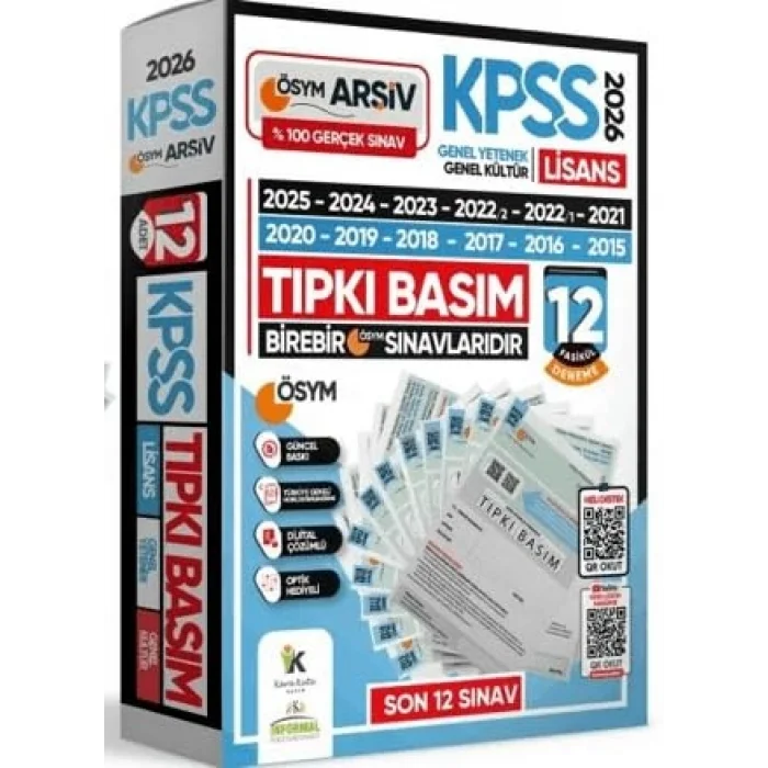 2026 KPSS Lisans ÖSYM Çıkmış Soru Tıpkı Basım 12li Deneme Paketi Video Çözümlü Türkiye Geneli [Unbound] [Nov 14, 2024] Kolektif