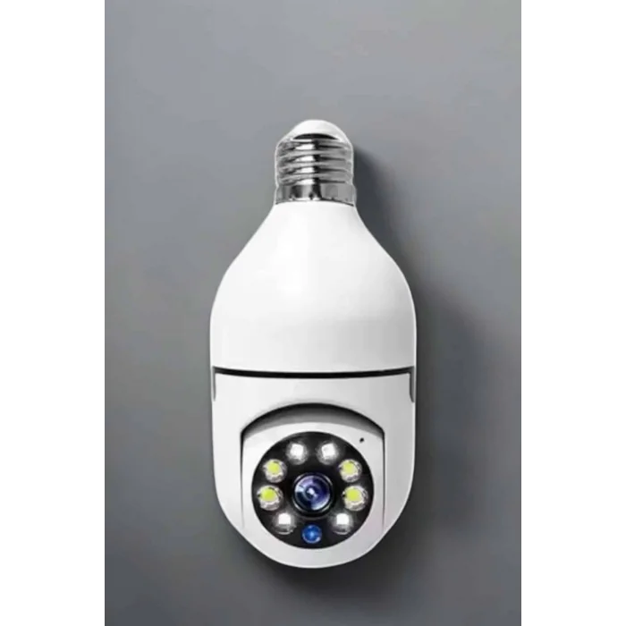Ampul Görünümlü Güvenlik Kamerası Duylu Wifi Kamerası Dönebilen