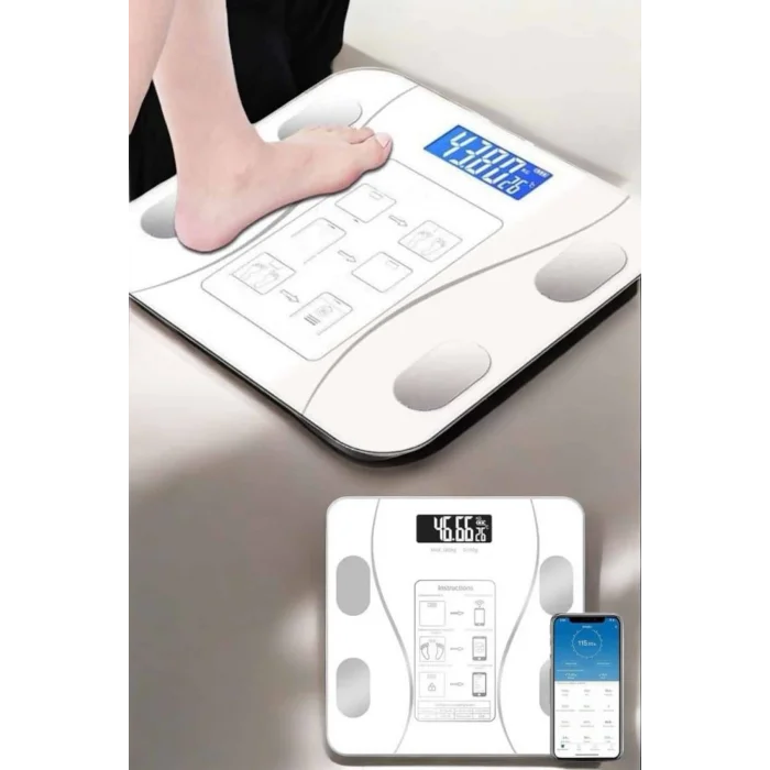 Akıllı Tartı Bluetooth Bağlantılı Yağ Ölçebilen Tartı Yeni Nesil