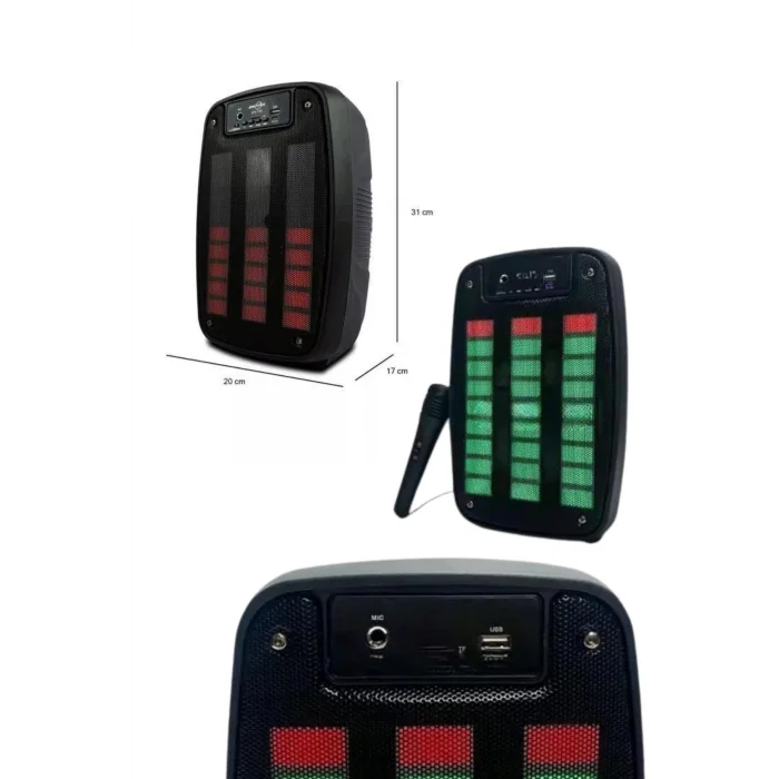 Bluetooth Hoparlör Taşınabilir Şarjlı Işıklı Büyük Boy Yüksek Ses Kaliteli