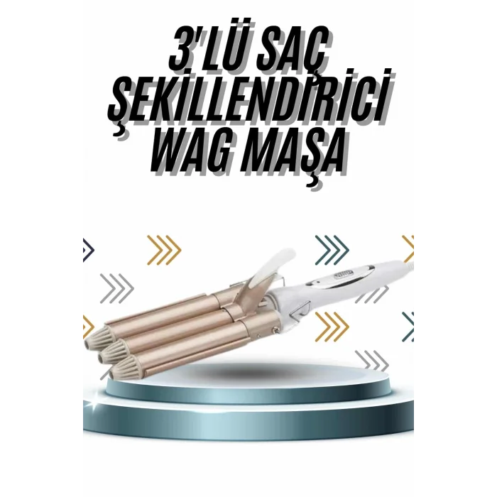 Wag Maşa Profesyonel Saç Şekillendirici İyon Özellikli Isı Kademeli