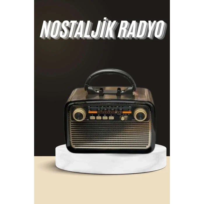 Nostaljik Radyo Bluetooth Bağlantılı Müzik Kutusu Ahşap