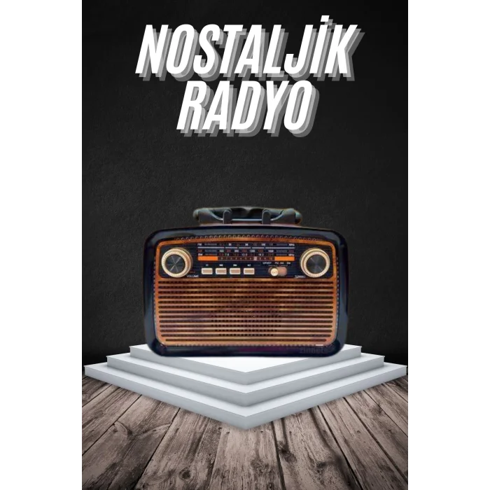 Eskitme Nostalji Tasarımlı Bluetoothlu Nostalji Radyo Ahşap Nostaljik Görünümlü