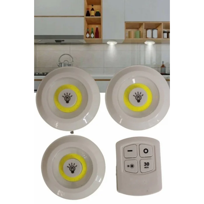 Kablosuz Pilli Işıldak  Masa Lambası Mutfak Tezgah Altı Banyo Dolabı Dolap İçi