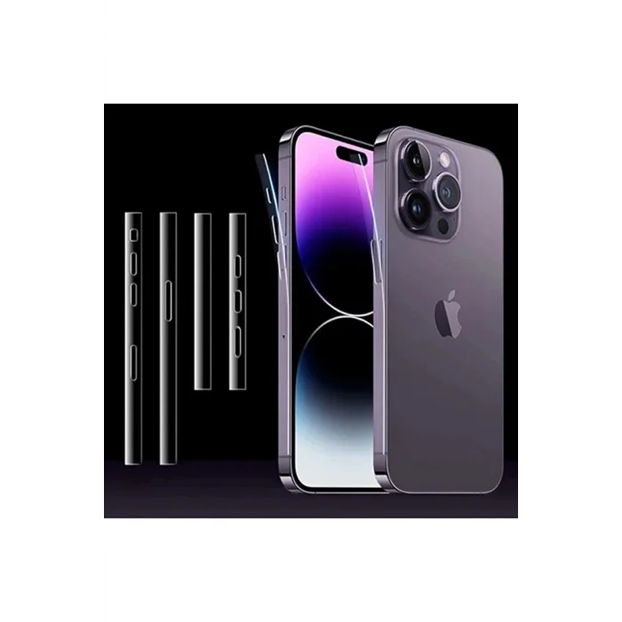 ALLY iPhone 15 Pro Hidrojel Hayalet Yan Alt Üst Kaplama Koruyucu Film-(5775)
