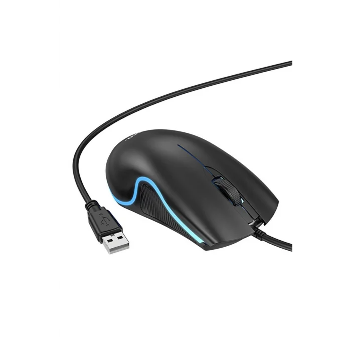 HOCO GM19 RGB LED Işıklı Gamer Oyuncu Kablolu Optik Mouse-(5775)