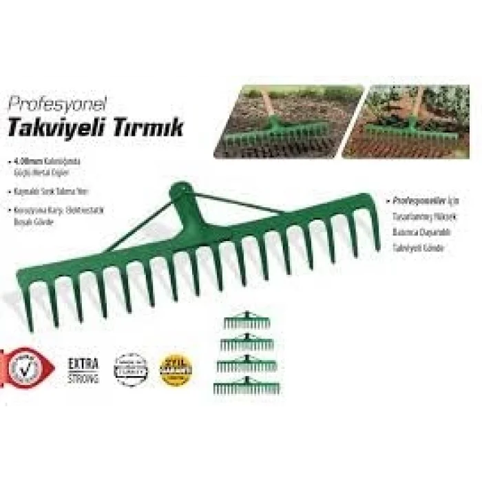 FEYZA YAPI TAKV?YEL? TIRMIK D??L? METAL BAH?E TIRMI?I ??M TOPRAK TA? TOPLAMA TIRMI?I (12 D??)