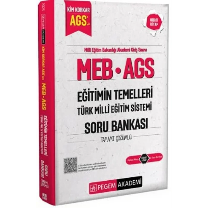 MEB AGS Kim Korkar E?itimin Temelleri T?rk Milli E?itim Sistemi Soru Bankas? Tamam? ??z?ml? [Paperback] [Nov 18, 2025] Kolektif
