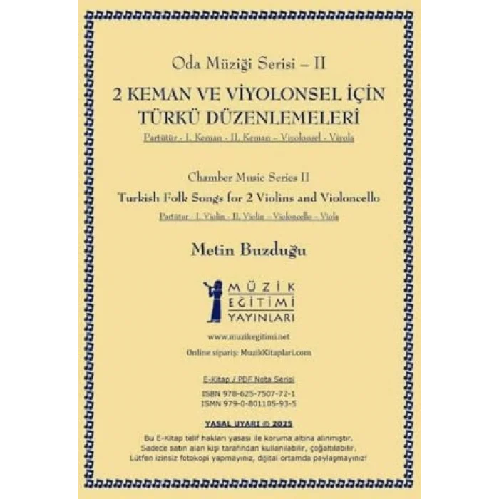 2 Keman ve Viyolonsel i?in T?rk? D?zenlemeleri [Unbound] [Nov 14, 2024] Metin Buzdu?u