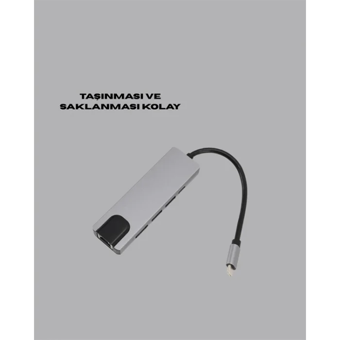 USB‑C Çoklu Bağlantı Merkezi – 5 Gbps, 100‑240 V, Sağlam Eloksal Tasarım