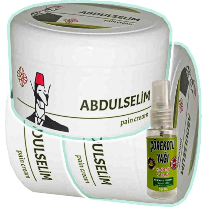 Abdülselim Teskin Kremi 3 Adet 200 ml + Çörek Otu Yağı Teskin Yağı 30 ml