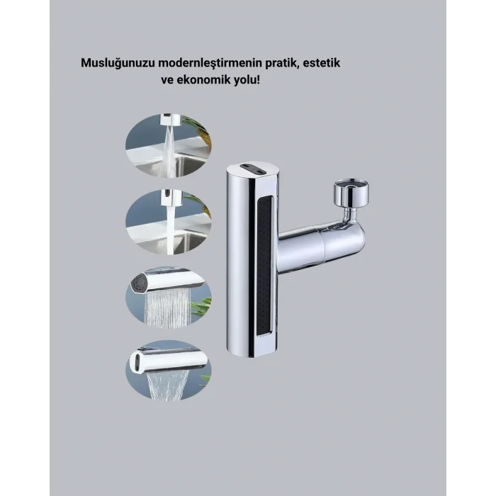 ABS Pirinç Alaşımlı Musluk Başlığı 4 Modlu 360° Dönebilen ve Ekonomik