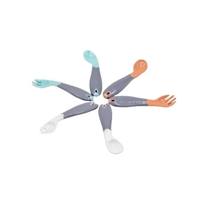  Açılı Mama Kaşık Çatal Takımı 703 Gül Kurusu