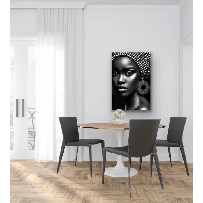 Afrikalı Siyahi Kadın Kanvas Tablo 70x100