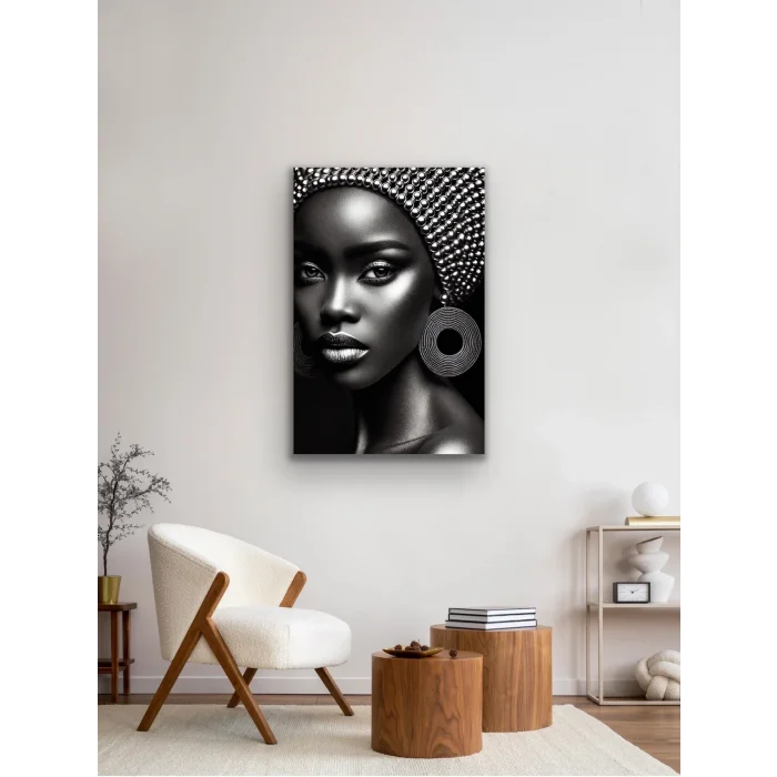 Afrikalı Siyahi Kadın Kanvas Tablo 70x100