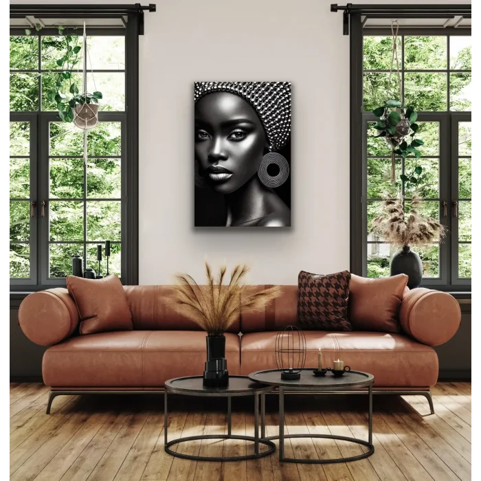 Afrikalı Siyahi Kadın Kanvas Tablo 70x100