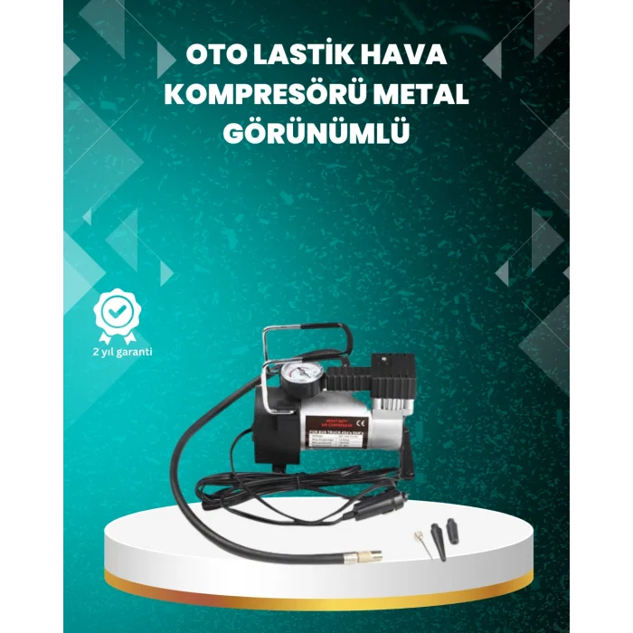 Ağır Hizmet Tipi Oto Kompresör 140 PSI Manometreli