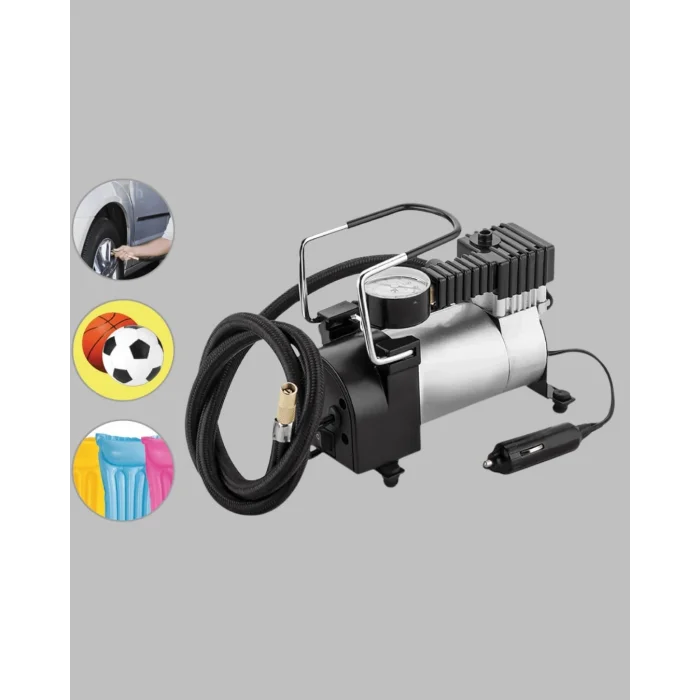 Ağır Hizmet Tipi Oto Kompresör 140 PSI Manometreli