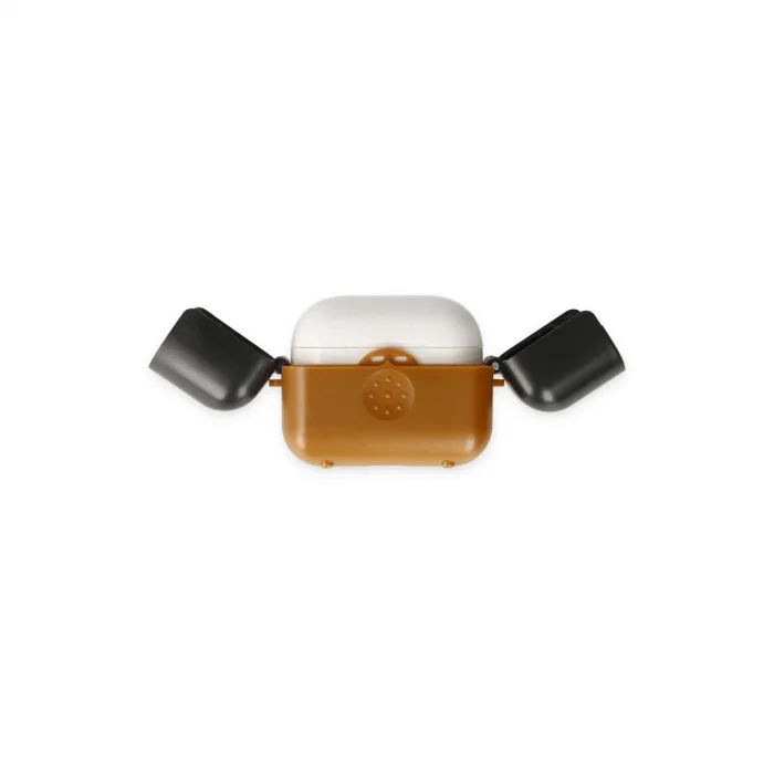 Airpods 3 (3.nesil) Basmalı Kılıf - Kahverengi-siyah