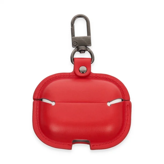 Airpods Pro 2 (2.nesil) Çanta Deri Kılıf - Kırmızı