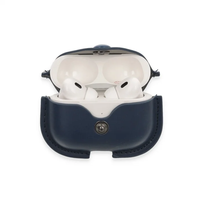 Airpods Pro 2 (2.nesil) Çanta Deri Kılıf - Lacivert
