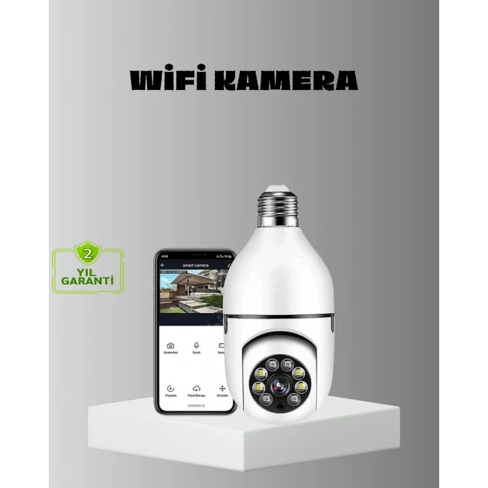 Akıllı Duy Kamera Gece Görüşlü ve Hareket Algılama Sensörlü