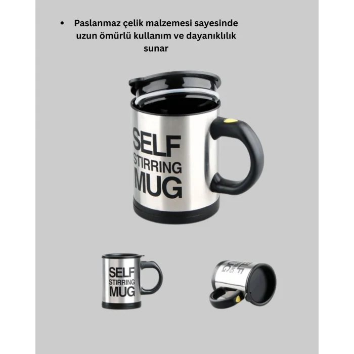 Akıllı Kendi Kendini Karıştıran Termal Kupa – Paslanmaz Çelik