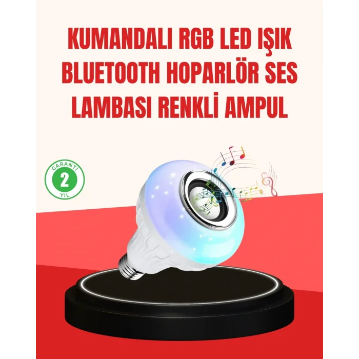 Akıllı LED Ampul – E27 Uyumlu ve Müzik Çalarlı Tasarım