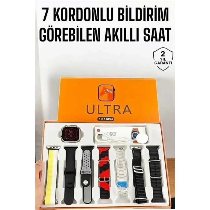 Akıllı Saat 7 Farklı Kordonlu Arama Cevaplayan Bildirim GPS Özelliği