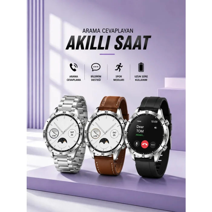 Akıllı Saat Bildirim Görme Sesli Görüşme Çoklu Kordon GPS Takibi
