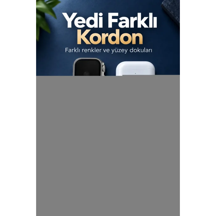 Akıllı Saat Bluetooth Aramalı ve 7 Kordonlu Set