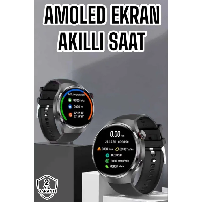 Akıllı Saat Bluetooth Bağlantılı Amoled Ekran Uyku ve Sağlık Takibi