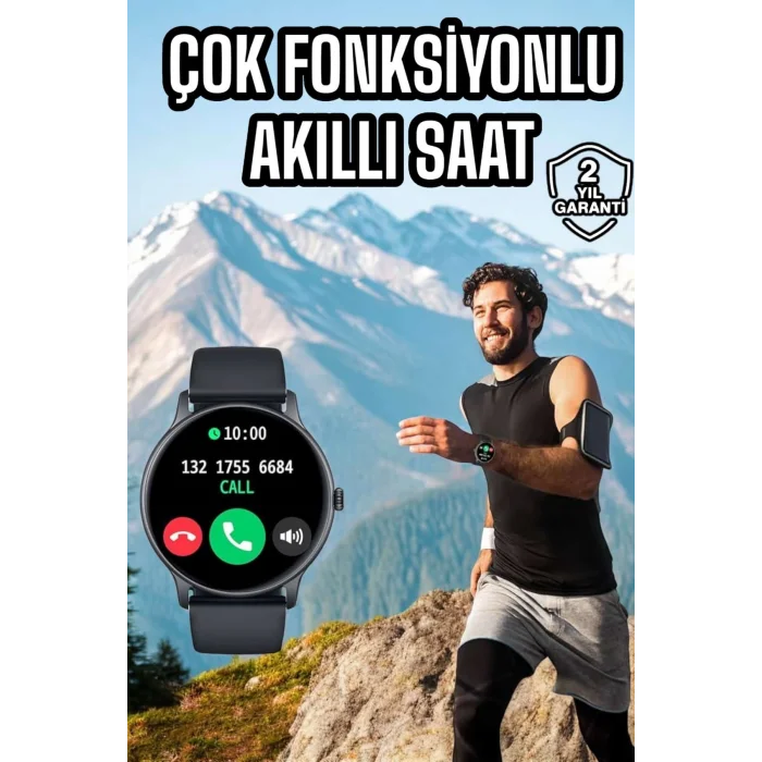 Akıllı Saat Çok Fonksiyonlu Sesli Görüşme NFC Uyumlu Amoled Ekran