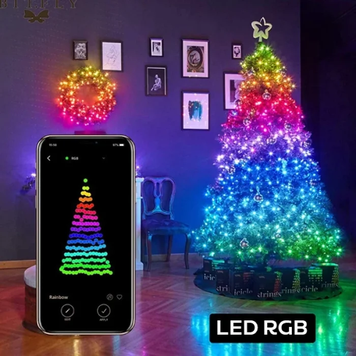ALLY 5MT 50 LED RGB Bluetooth Telefonla Kontrol Edilen Usb Led Lamba İos-Android-(5775)