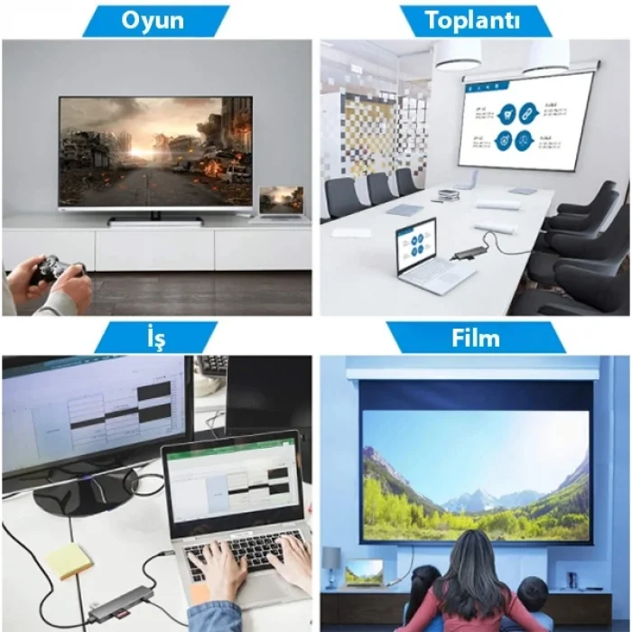 ALLY  9 İn1 Type C Hub 4k 30hz Hdmi Usb 3.0SdPD Adaptör-(5775)