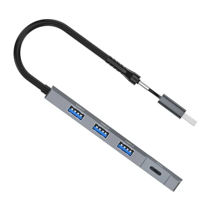 ALLY ADS-309D 4 Portlu USB+Type-C USB 3.0 Çoklayıcı Data HUB Adaptör-(5775)