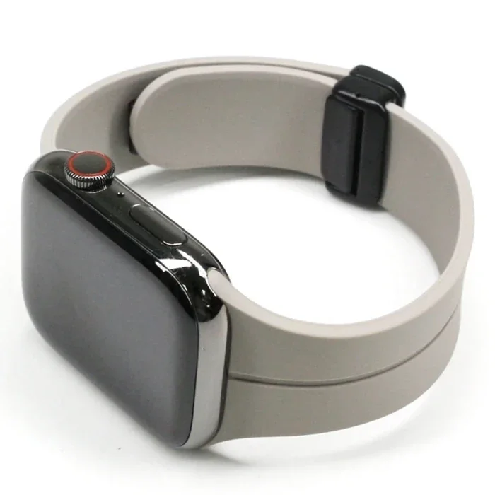 Ally Apple Watch 7-8 41mm 6-5-4 40mm Manyetik Uçlu Silikon Kayış Kordon 3-2-1 38mm-(5775)