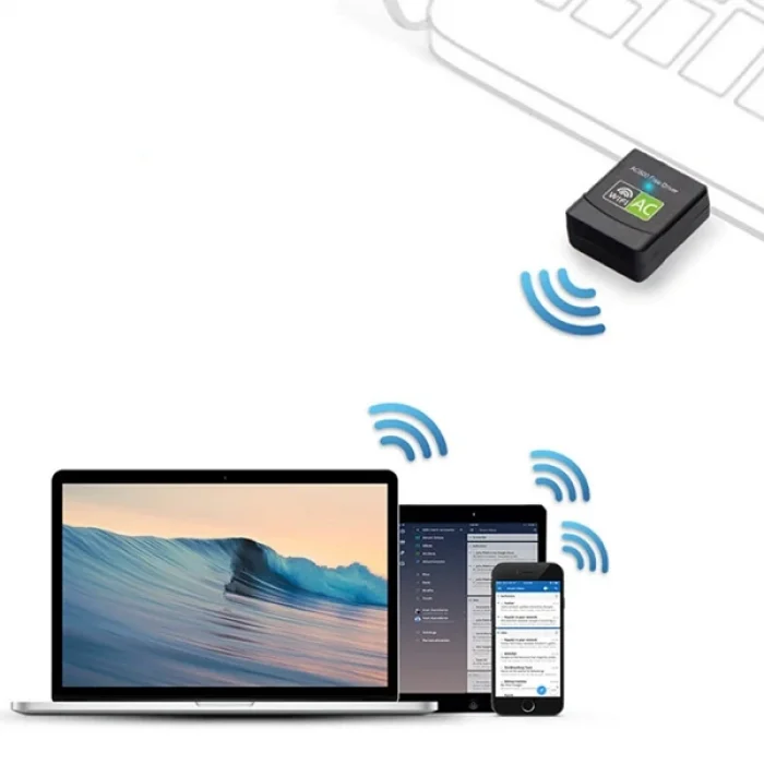 ALLY Çift Bant 600 Mbps 2.4 GHz +5 GHz USB Kablosuz Wifi Adaptör-(5775)