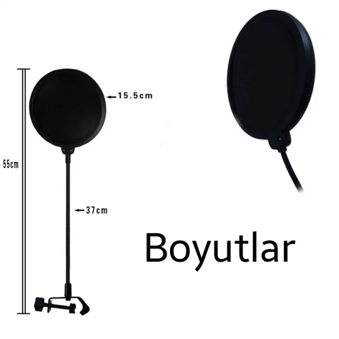 Ally Çift Katman Stüdyo İçin Mikrofon Pop Filtre Youtuber-(5775)