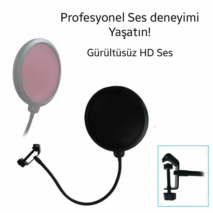 Ally Çift Katman Stüdyo İçin Mikrofon Pop Filtre Youtuber-(5775)