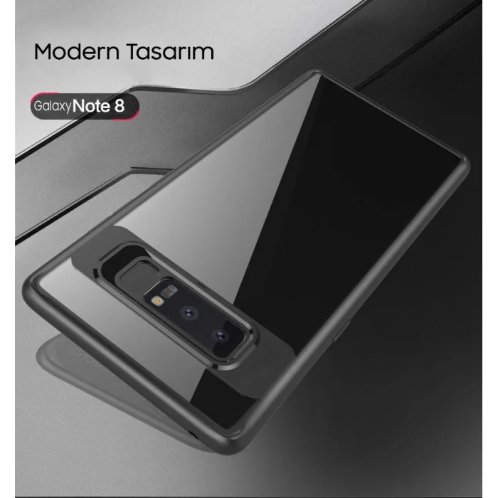 Ally Galaxy Note 8 Darbeya Dayanıklı Şeffaf Silikon Kılıf-(5775)