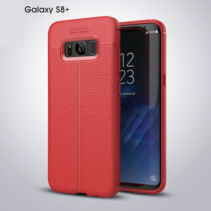 Ally Galaxy S8 Plus Litchi Tam Koruma Soft Silikon Kılıf-(5775)