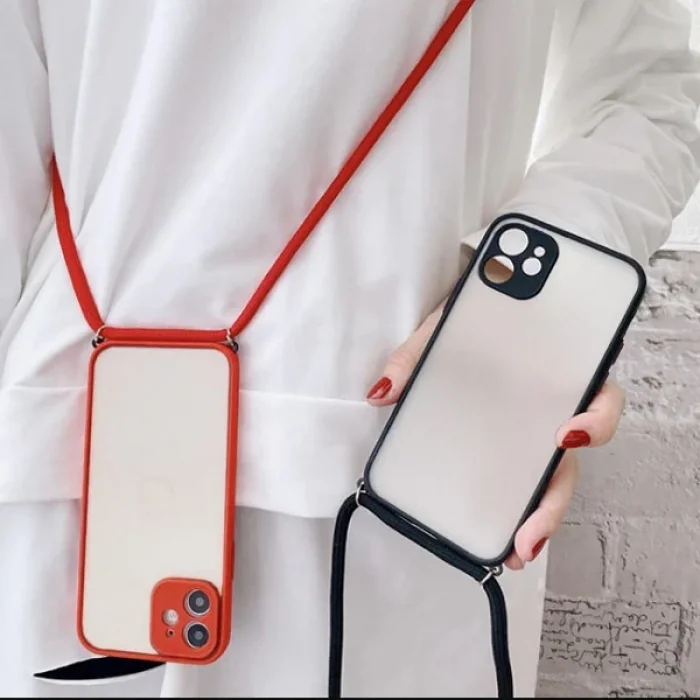 ALLY iPhone 12 6.1 Askılı Koruyucu Silikon Kılıf-(5775)