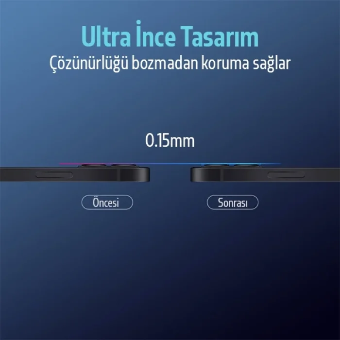 ALLY İPhone 12 Mini 3D Full Tempered Glass Cam Kamera Koruyucu-(5775)