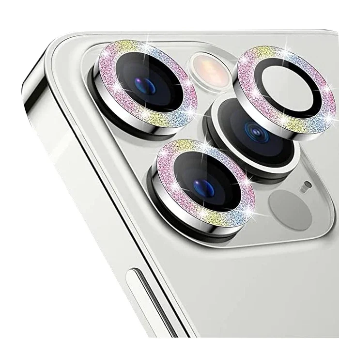 ALLY İphone 12 Pro Max 3D Metal Çerçeveli Kamera Lens Koruyucu-(5775)