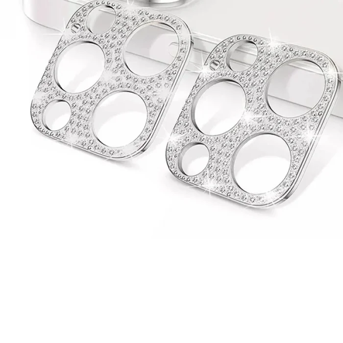 ALLY İPhone 12 Pro Max Kamera Koruyucu Lens Diamond Taş İşlemeli-(5775)