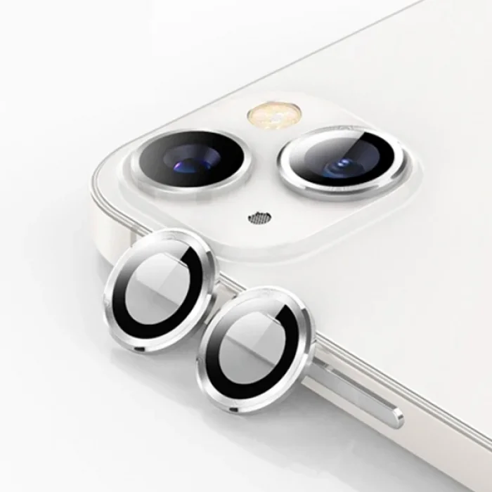 ALLY İPhone 13 - 13 Mini 3D Metal Çerçeveli Kamera Lens Koruyucu-(5775)