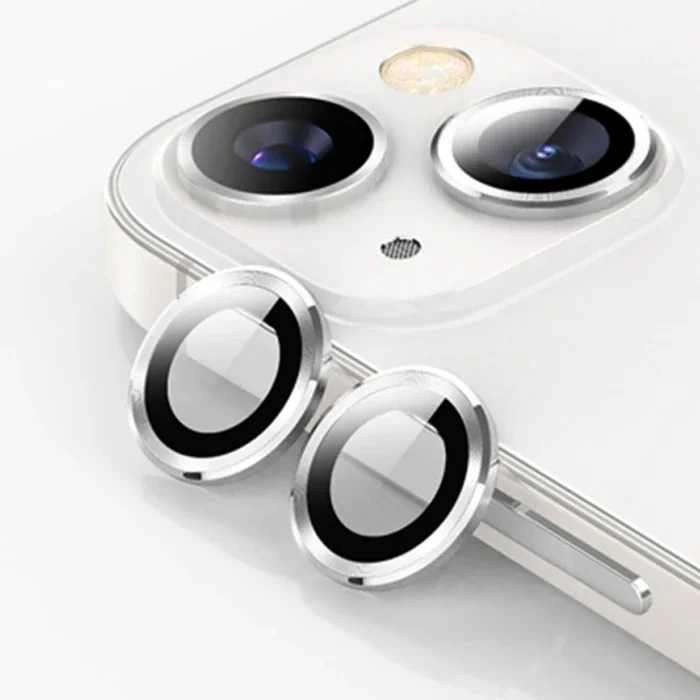 ALLY iPhone 14-14 Plus 3D Metal Çerçeveli Kamera Lens Koruyucu-(5775)