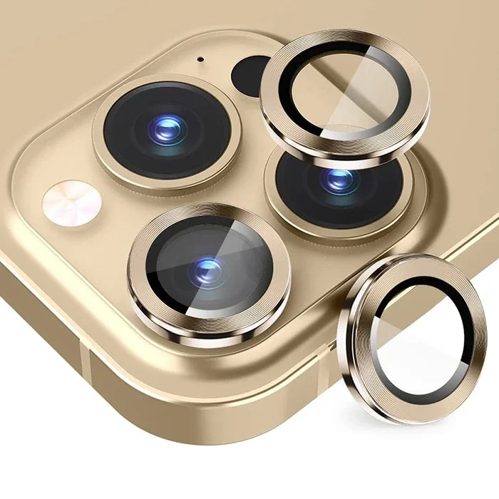 ALLY iPhone 14 Pro-14 Pro Max 3D Metal Çerçeveli Kamera Lens Koruyucu-(5775)