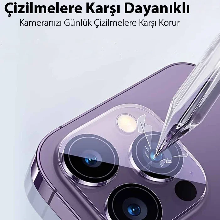 Ally iPhone 15 Pro-15 Pro Max Premium Kamera Lens Koruma Camı-(5775)